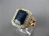 LARGE 5.16CT DIAMOND & AAA SAPPHIRE 18K WHITE & ROSE GOLD ENGAGEMENT RING #27150