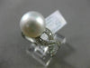 ESTATE LARGE .21CT DIAMOND 18KT WHITE GOLD 3D AAA SOUTH SEA PEARL SOLITAIRE RING