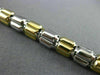 ESTATE 14KT WHITE AND YELLOW GOLD 3D SHINY BARREL ITALIAN BRACELET #22601