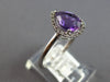 1.07CT DIAMOND & AAA AMETHYST 14KT WHITE GOLD PEAR SHAPE & ROUND FRIENDSHIP RING