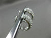 ESTATE 1.37CT ROUND DIAMOND 18K WHITE GOLD 3D PAVE 3 ROW CLASSIC HUGGIE EARRINGS
