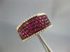 WIDE 1.46CT DIAMOND & AAA RUBY 18K ROSE GOLD 3D MULTI ROW SEMI ETERNITY FUN RING