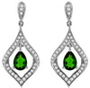 LARGE 1.19CT DIAMOND & AAA RUSSALITE 14KT WHITE GOLD PEAR SHAPE & ROUND EARRINGS