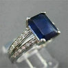 ESTATE 2.09CT DIAMOND & AAA SAPPHIRE 14KT WHITE GOLD ENGAGEMENT RING #19570