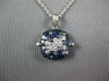 ESTATE 1.38CT DIAMOND & AAA SAPPHIRE 18KT WHITE GOLD SQUARE CLUSTER FUN PENDANT
