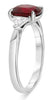 2.83CT DIAMOND & AAA RUBY PLATINUM OVAL & TRILLION CUT 3 STONE ENGAGEMENT RING