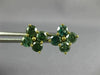 ESTATE LARGE 1.87CT BLUE DIAMOND 18KT YELLOW GOLD 3D FLOWER SQUARE STUD EARRINGS