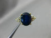 ESTATE 3.36CT DIAMOND & SAPPHIRE 14KT YELLOW GOLD TRILLION ENGAGEMENT RING 10469
