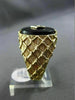 ANTIQUE LARGE .01CT DIAMOND & AAA ONYX 14K WHITE & YELLOW GOLD 3D CHECKERED RING