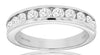 ESTATE 1.0CT DIAMOND 14KT WHITE GOLD 3D ROUND CHANNEL CLASSIC ANNIVERSARY RING