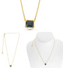 2.01CT AAA GREEN SAPPHIRE 14KT YELLOW GOLD 3D SOLITAIRE SQUARE OCTAGON NECKLACE