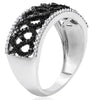 ESTATE .47CT WHITE & BLACK DIAMOND 14K WHITE GOLD MULTI HEART INFINITY LOVE RING