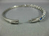 2.61CT DIAMOND & AAA SAPPHIRE 18KT WHITE GOLD OVAL SEMI ETERNITY BANGLE BRACELET