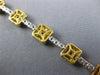 4.67CT WHITE & CANARY DIAMOND 18KT 2 TONE GOLD CUSHION & ROUND TENNIS BRACELET