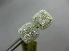 LARGE 1.46CT DIAMOND 14KT YELLOW GOLD 3D CLUSTER SQUARE SCREW BACK STUD EARRINGS