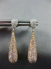 1.29CT WHITE & PINK DIAMOND 18KT WHITE & ROSE GOLD 3D TEAR DROP HANGING EARRINGS