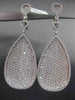 ESTATE MASSIVE 9.06CT DIAMOND 18KT WHITE GOLD CLIP ON HANGING DROP EARRINGS E/F