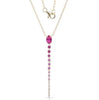 .88CT DIAMOND & AAA RUBY 14KT YELLOW GOLD 3D OVAL & ROUND RAINBOW LOVE NECKLACE