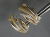 LARGE .90CT DIAMOND 14K TRI COLOR GOLD 3D MULTI LEAF CRISS CROSS EARRINGS #28268