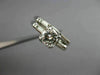ANTIQUE .74CT ROUND & BAGUETTE DIAMOND 18KT GOLD ENGAGEMENT WEDDING RING #21860