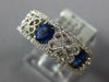 1.74CT DIAMOND & AAA SAPPHIRE 18K WHITE GOLD OVAL MULTI HEART FILIGREE LOVE RING