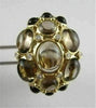 ESTATE LARGE 16.0CT ROUND DIAMOND & AAA SMOKEY TOPAZ 14KT YELLOW GOLD FUN RING