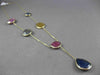 ANTIQUE 20.0CT EXTRA FACET MULTI COLOR SAPPHIRE 14KT YELLOW GOLD LARIAT NECKLACE
