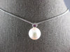 .09CT AAA RUBY & AAA SOUTH SEA PEARL 14KT WHITE GOLD 3D BEZEL FLOATING PENDANT