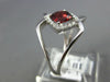 WIDE 1.37CT DIAMOND & AAA GARNET 14KT WHITE GOLD CUSHION & ROUND LOVE KNOT RING