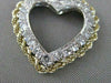 ESTATE DIAMOND 14KT WHITE & YELLOW GOLD ROPE FILIGREE OPEN HEART PENDANT #20123