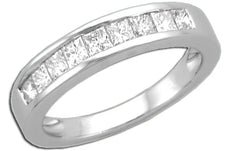 .75CT DIAMOND 14KT WHITE GOLD PRINCESS SEMI ETERNITY CHANNEL ANNIVERSARY RING