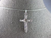 ESTATE .26CT DIAMOND 14KT WHITE GOLD BAGUETTE CLASSIC X CROSS FLOATING PENDANT