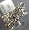 LARGE .97CT DIAMOND 18K WHITE GOLD ROUND & PRINCESS MULTI ROW INFINITY LOVE RING