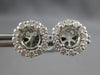 LARGE .87CT DIAMOND 18K WHITE GOLD 3D ROUND FLOWER HALO SEMI MOUNT STUD EARRINGS