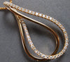 LARGE .36CT DIAMOND 18K ROSE GOLD 3D DOUBLE TEAR DROP LOVE KNOT FLOATING PENDANT