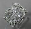 ESTATE WIDE 1.0CT DIAMOND 14KT WHITE GOLD ETOILE WAVE FUN COCKTAIL RING F/G VS