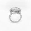 EXTRA LARGE 1.65CT DIAMOND 18KT WHITE GOLD 3D ROUND & BAGUETTE FLOWER CROWN RING