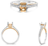 .20CT DIAMOND 14K WHITE & ROSE GOLD ROUND MULTI HEART SEMI MOUNT ENGAGEMENT RING