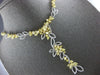 GIA EXTRA LARGE 25.57CT DIAMOND 18KT 2 TONE GOLD 3D MULTI SHAPE LARIAT NECKLACE
