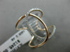 ESTATE LARGE .26CT DIAMOND 14KT ROSE GOLD 3D LOVE KNOT OPEN INFINITY FUN RING