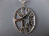 ESTATE LARGE .29CT DIAMOND 18KT WHITE GOLD 3D CRISS CROSS OVAL FUN PENDANT