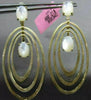 ESTATE LARGE AAA MOON STONE 14KT YELLOW GOLD MULTI OVAL CLIP ON HANGING EARRINGS
