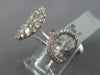 ESTATE LARGE 1.47CT ROUND DIAMOND 14KT WHITE GOLD OVAL OPEN CLUSTER TENSION RING