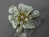 ESTATE LARGE 2.68CT DIAMOND 18K TWO TONE GOLD FLOWER CLUSTER MULTI SHAPE RING