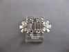 1.35CT DIAMOND 18K WHITE GOLD ROUND BAGUETTE & PEAR SHAPE DOUBLE FLOWER FUN RING