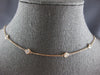 ESTATE EXTRA LONG 3.15CT DIAMOND 14KT ROSE GOLD ROUND BY THE YARD LOVE NECKLACE