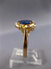 1.31CT DIAMOND & AAA SAPPHIRE 14KT YELLOW GOLD OVAL & ROUND FLOWER RING #27369