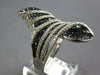 EXTRA LARGE 4.40CT WHITE & BLACK DIAMOND 14KT WHITE GOLD 3D CRISS CROSS FUN RING