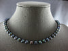 ESTATE LONG AAA TAHITIAN PEARL 14KT WHITE GOLD FILIGREE 7MM LOVE NECKLACE #27956