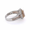 LARGE 2.68CT WHITE & PINK DIAMOND 18KT WHITE ROSE GOLD OVAL HALO ENGAGEMENT RING